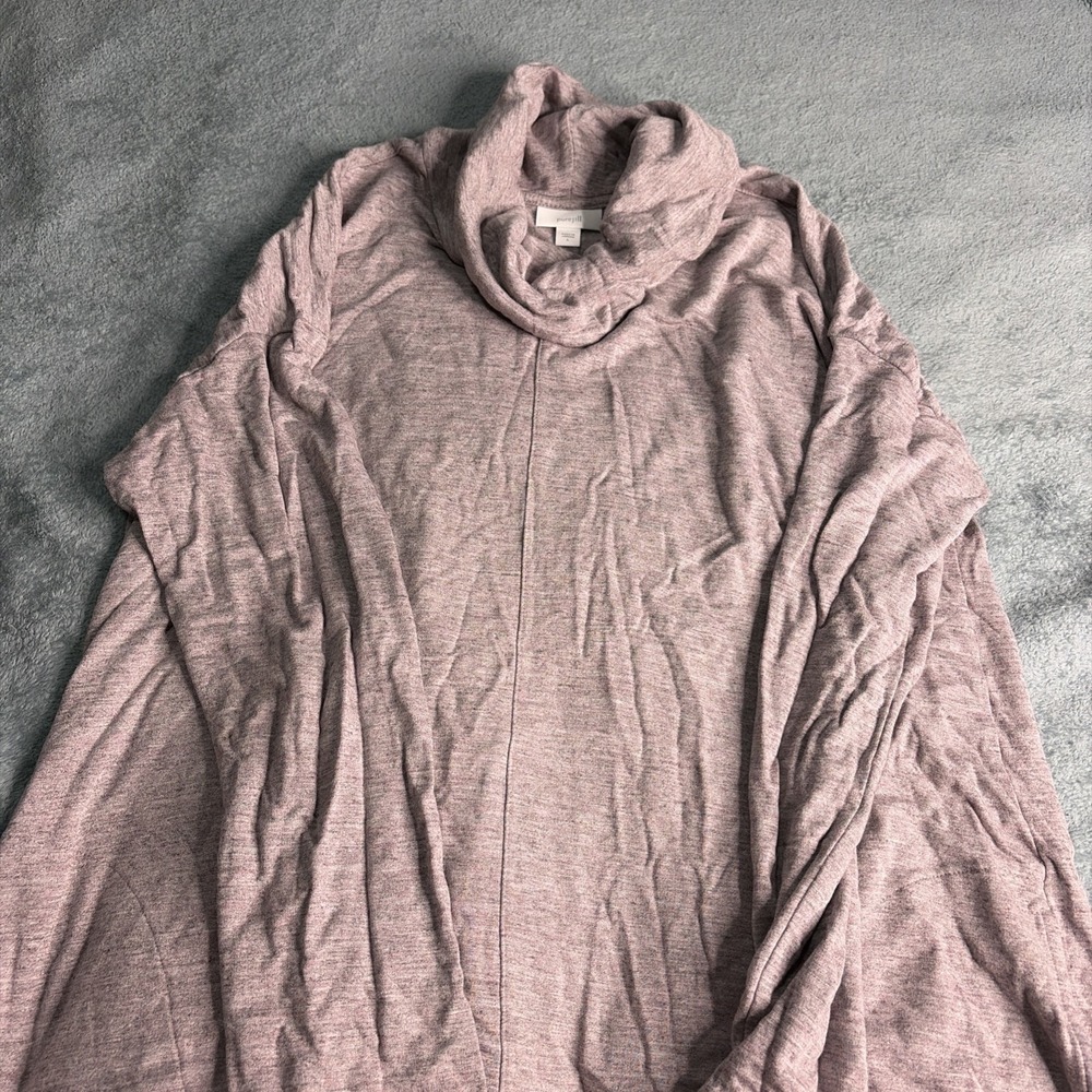 J. Jill Pure Womens Cowl Neck With Pockets Heather Gray Sweatshirt Size L